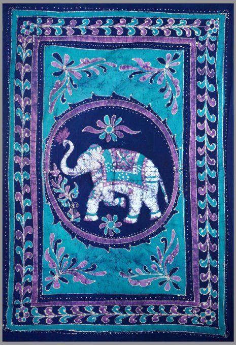 Batik Elephant Bedspread