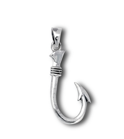 Sterling Silver Fish Hook Pendant