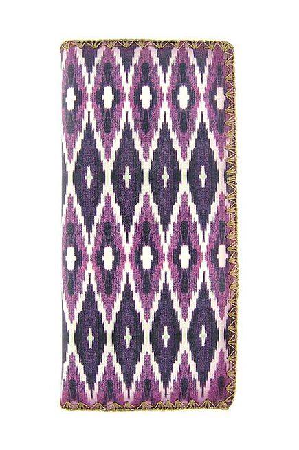 Ikat Pattern Print Vegan Leather Large Wallet