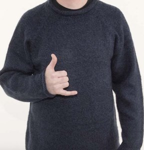 Navy Alpaca Knit Roll Neck Sweater