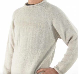 Oatmeal Alpaca Knit Roll Neck Sweater