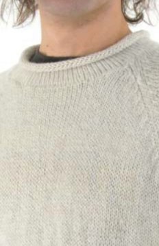 Oatmeal Alpaca Knit Roll Neck Sweater