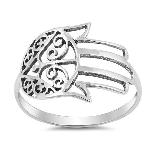 Sterling Silver Hand of Fatima Ring