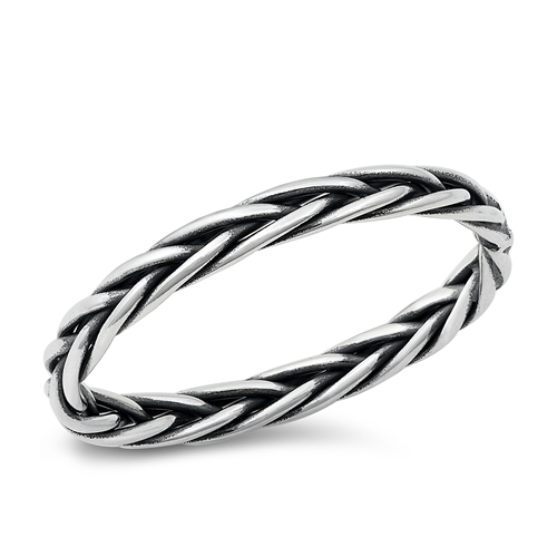 Sterling Silver Chevon Braid Ring