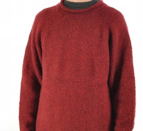Red Alpaca Knit Roll Neck Sweater