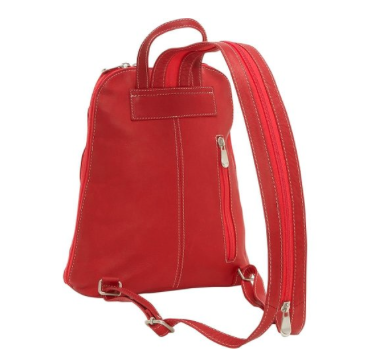 Leather U-Zip Women's Sling/Back Pack Red
