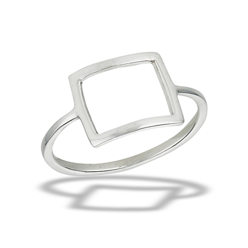 Sterling Silver Open Square Ring