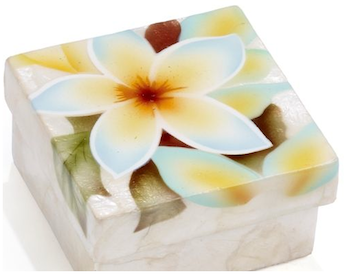 Capiz Trinket Box Plumeria