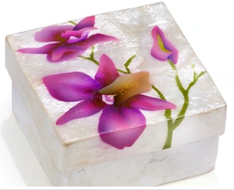 Capiz Box Purple Orchid