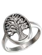 Sterling Silver Oval Tree of Life Ring