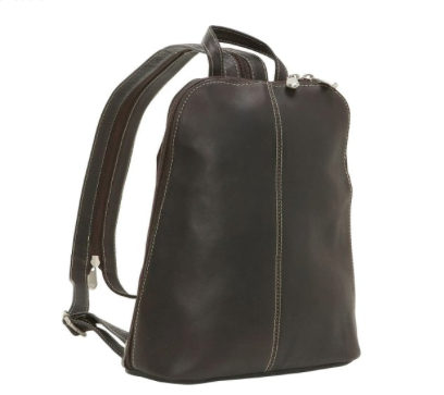Leather U-Zip Women's Sling/Back Pack Cafe