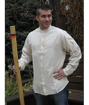 Open Front Wedding Shirt Natural