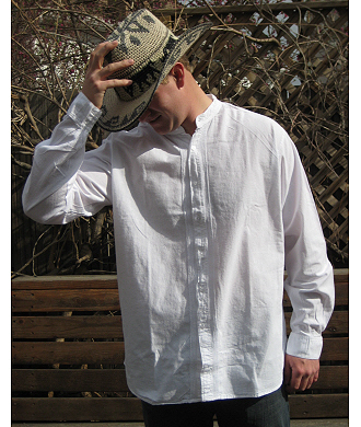 Light Weight Open Front Wedding Shirt  White